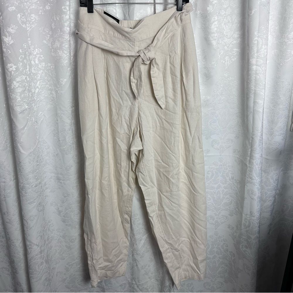 WHO WHAT WEAR LINEN BLEND TROUSERS - Picture 4 of 6